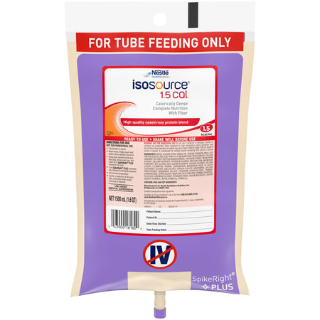 Nestle Healthcare Nutrition 804538 Isosource 1.5 Cal Tube Feeding Formula, 1,500-mL Bag