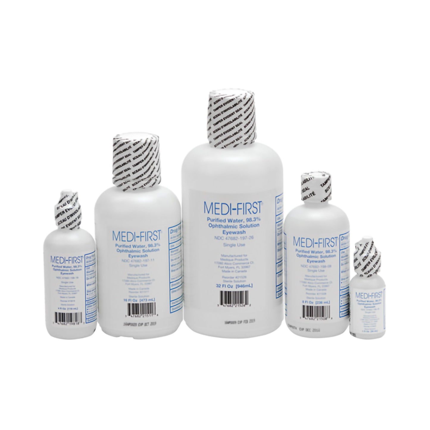 Medi-First® 98.3% Purified Water Ophthalmic Solution Eyewash, 1-quart Bottle