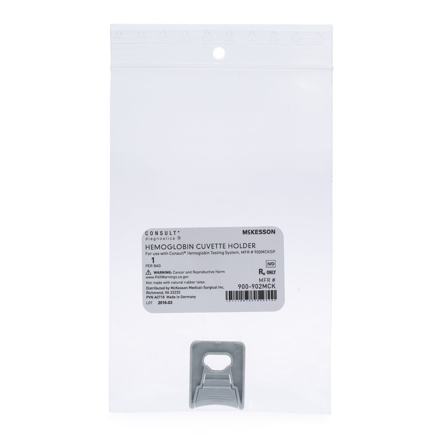 McKesson Consult™ Hb Microcuvette Holder for use with the McKesson Consult™ Hb Hemoglobin Testing System (900MCKSP)