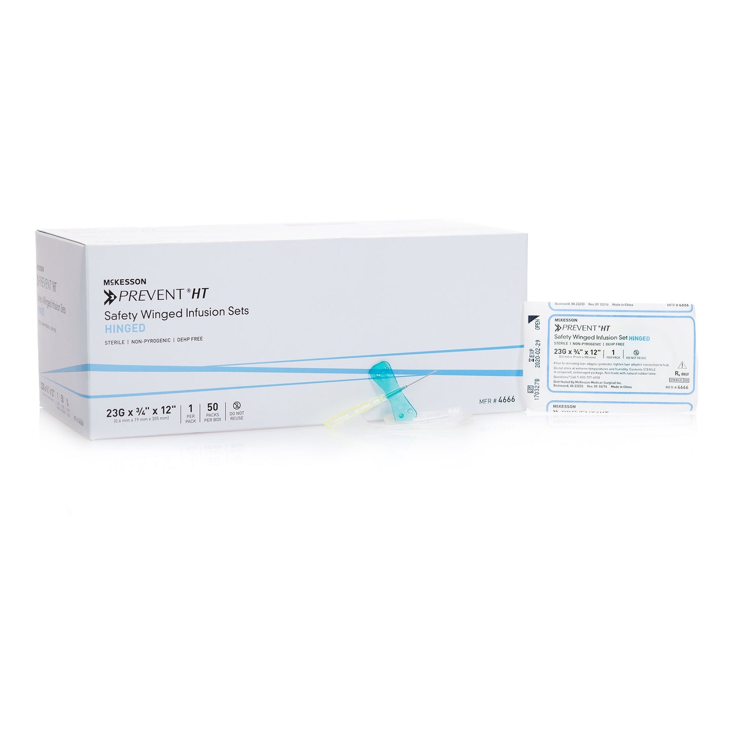 McKesson Prevent® Safety Winged Infusion Set, 23 Gauge