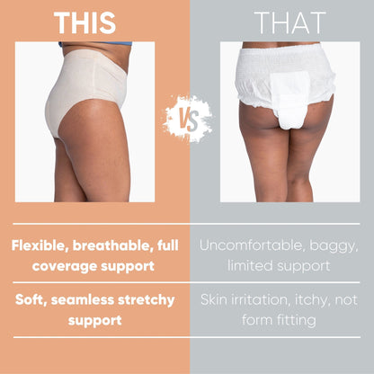 Nexwear Women's Pull-On Absorbent Underwear, Large, Tan