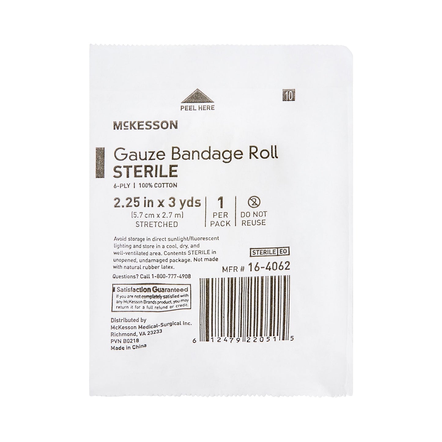 McKesson Sterile Fluff Bandage Roll, 2-1/4 Inch x 3 Yard, 6-Ply