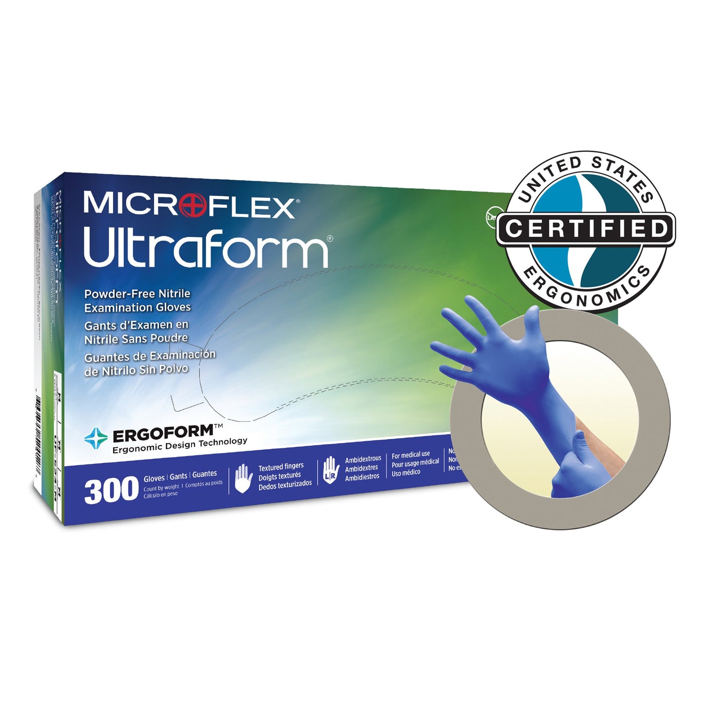 Ultraform® Nitrile Exam Glove, Extra Large, Blue