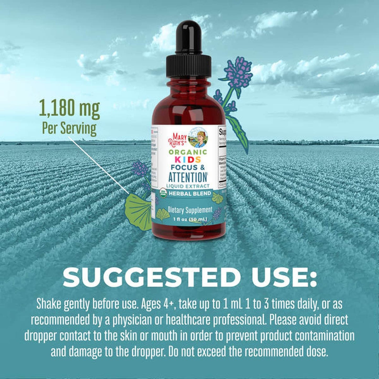 Mary Ruth's® Organic Kids Focus & Attention Liquid Drops