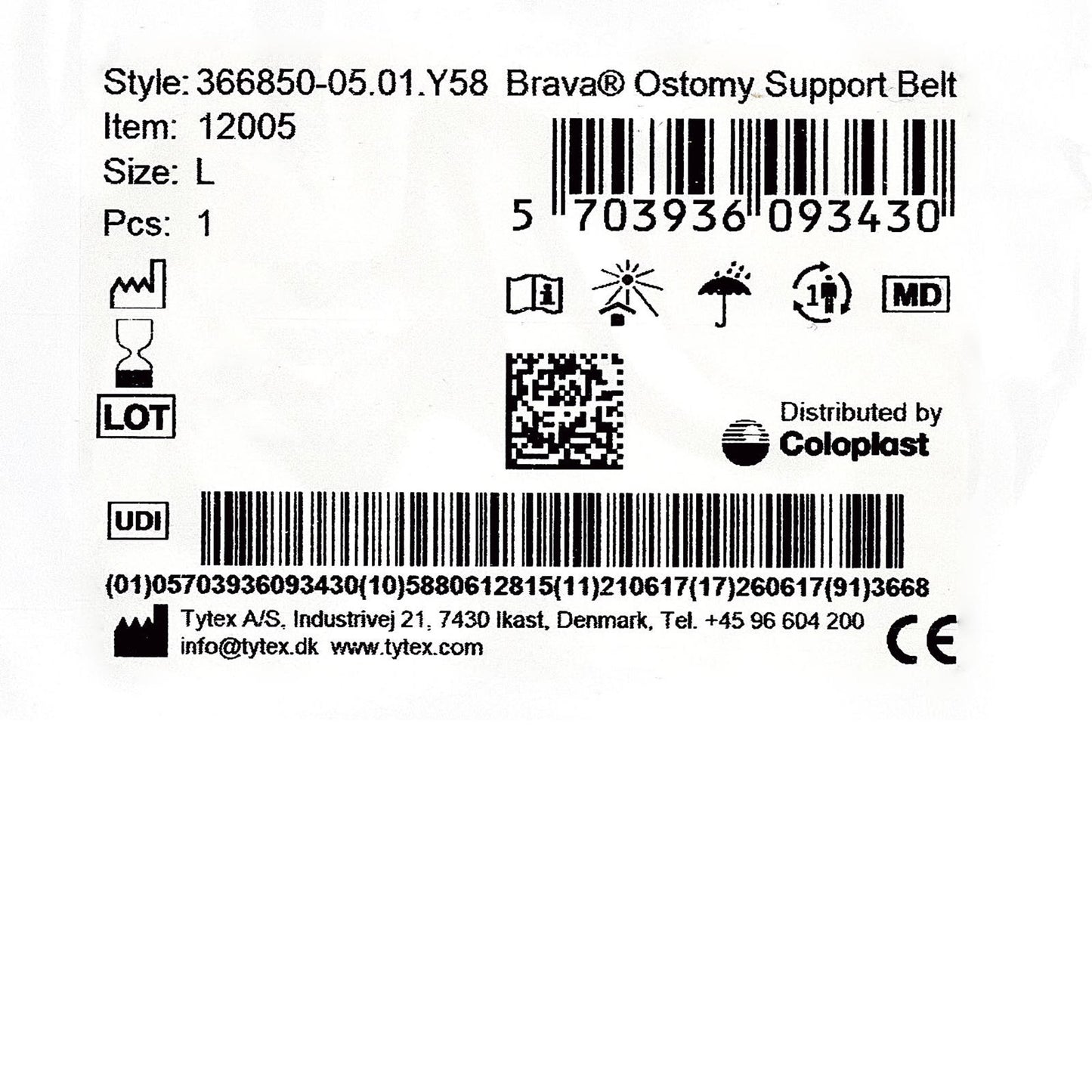 Brava® Support Belt for Ostomy Appliance, fits 34 – 39 inch waists