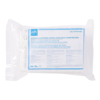 Indwelling Catheter Tray Medline Closed System / Foley 14 Fr. 10 cc Balloon Silicone Elastomer Coated Latex