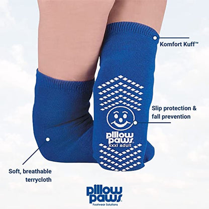 Pillow Paws Ankle High Double Imprint Terries Slipper Socks, 3X-Large by Principle Business Enterprises product image -.
