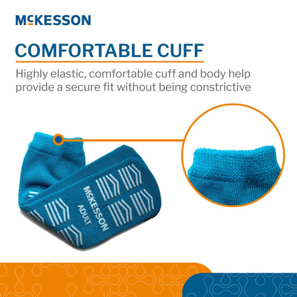 Slipper Socks McKesson Unisex Adult Large Double Tread Single Patient Use Teal