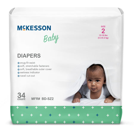 McKesson BD-SZ2 Baby Diapers, Size 2, Kid Design