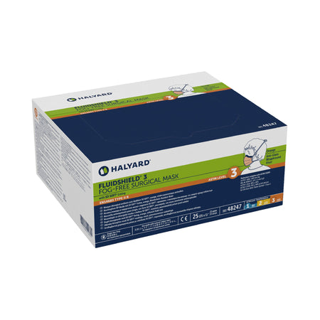 O&M Halyard Inc 48247 FluidShield Surgical Mask with Eye Shield