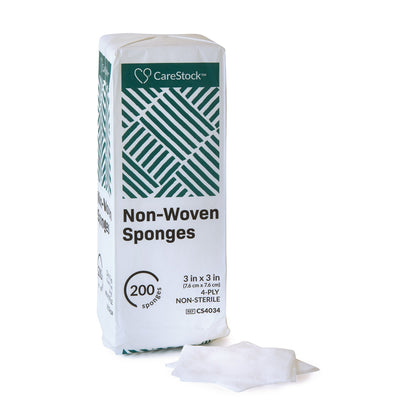 CareStock™ Nonwoven Sponge, 3 x 3 Inch, 4-Ply