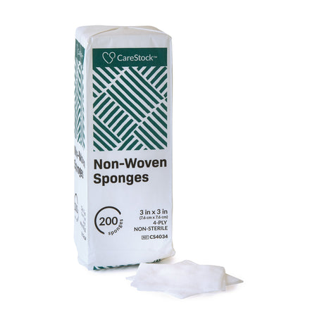 CareStock CS4034 Nonwoven Sponge, 3 x 3 Inch, 4-Ply