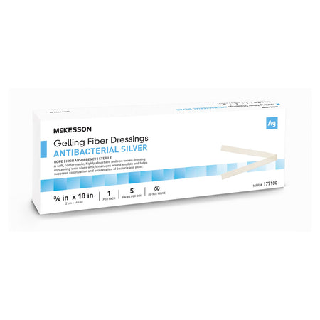 McKesson 177180 Silver Gelling Fiber Dressing, 3/4 x 18 Inch