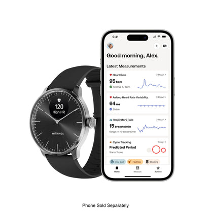 Withings ScanWatch Light Smart Watch, 37mm, Black