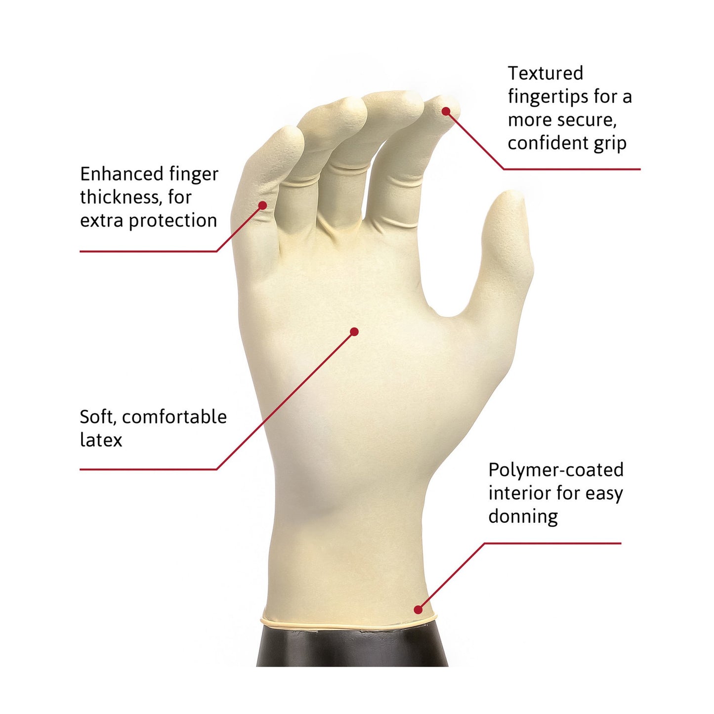 Diamond Grip™ Latex Exam Glove, Small, White