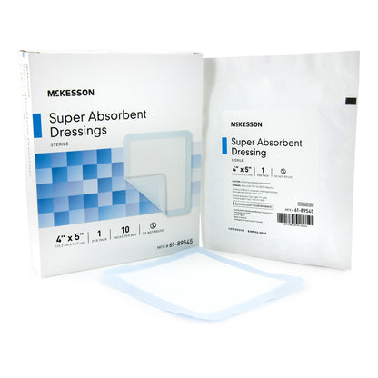 McKesson Super Absorbent Dressing, 4 x 5 Inch