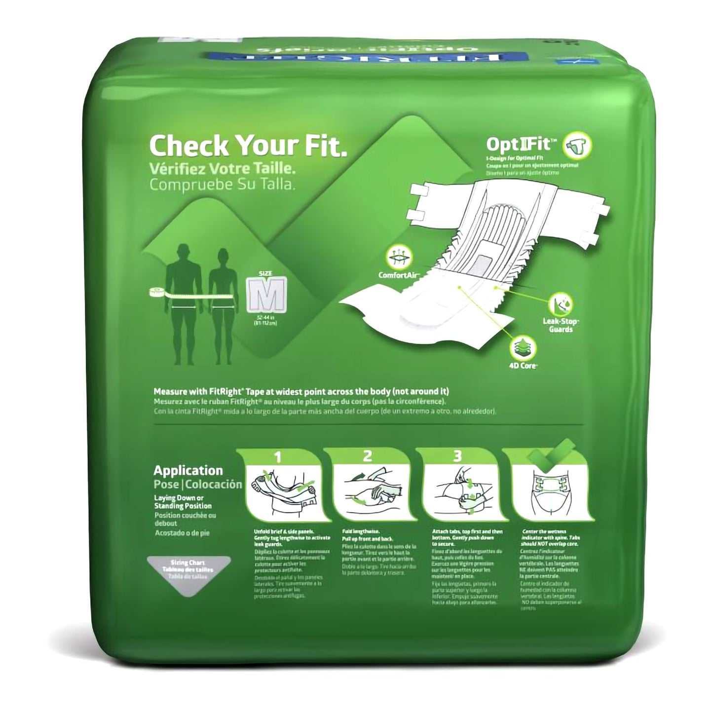 Incontinence Brief FitRight™ Plus Adult Medium Unisex Disposable Moderate Absorbency
