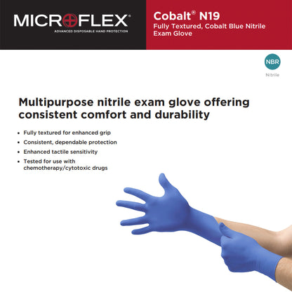 Microflex® Cobalt® Nitrile Exam Glove, Extra Large, Blue