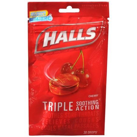 Cadbury Adams USA 529172 Halls Menthol Cherry Flavor Cold and Cough Relief