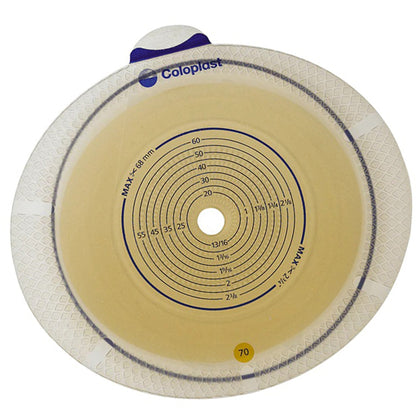 SenSura® Flex Flat Ostomy Barrier, Trim to fit 10 – 68 mm Stoma Opening, Yellow