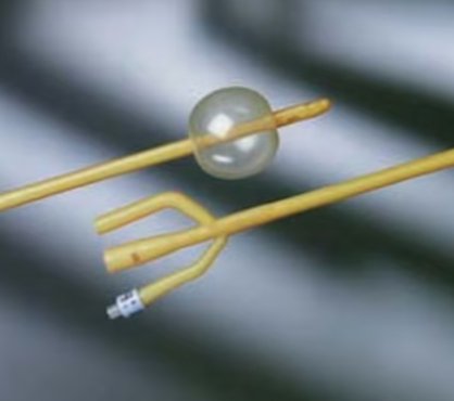 Bard 0167L24 Foley Catheter Bardex Lubricath 3-Way Standard Tip 30 cc Balloon 24 Fr. Latex