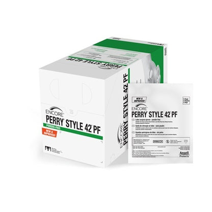 Surgical Glove ENCORE® Perry® Style 42® PF Size 9 Sterile Latex Standard Cuff Length Micro-Textured Natural Chemo Tested
