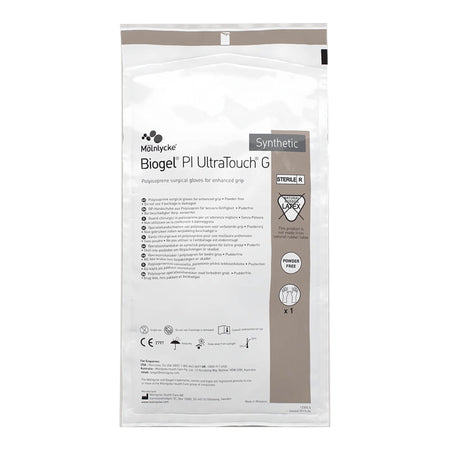 Molnlycke 42165 Biogel PI UltraTouch G Polyisoprene Surgical Glove, Size 6.5, Straw