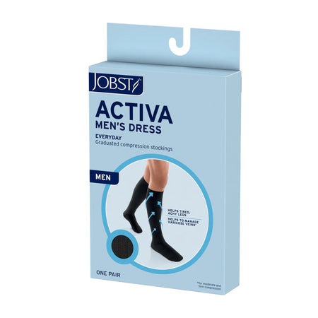 BSN Medical 6055812 Compression Socks Jobst Activa Knee High Large Navy Blue Closed Toe