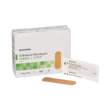 McKesson 16-4811 Tan Adhesive Strip, 1 x 3 Inch