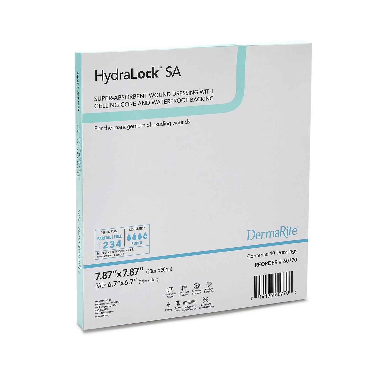 HydraLock™ SA Super Absorbent Dressing, 20 x 20 Centimeter