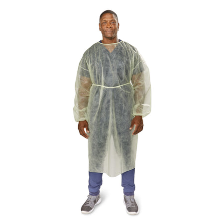 McKesson 16-NRENWTCY8-XL Nonrated Isolation Gowns, Yellow, Extra Large