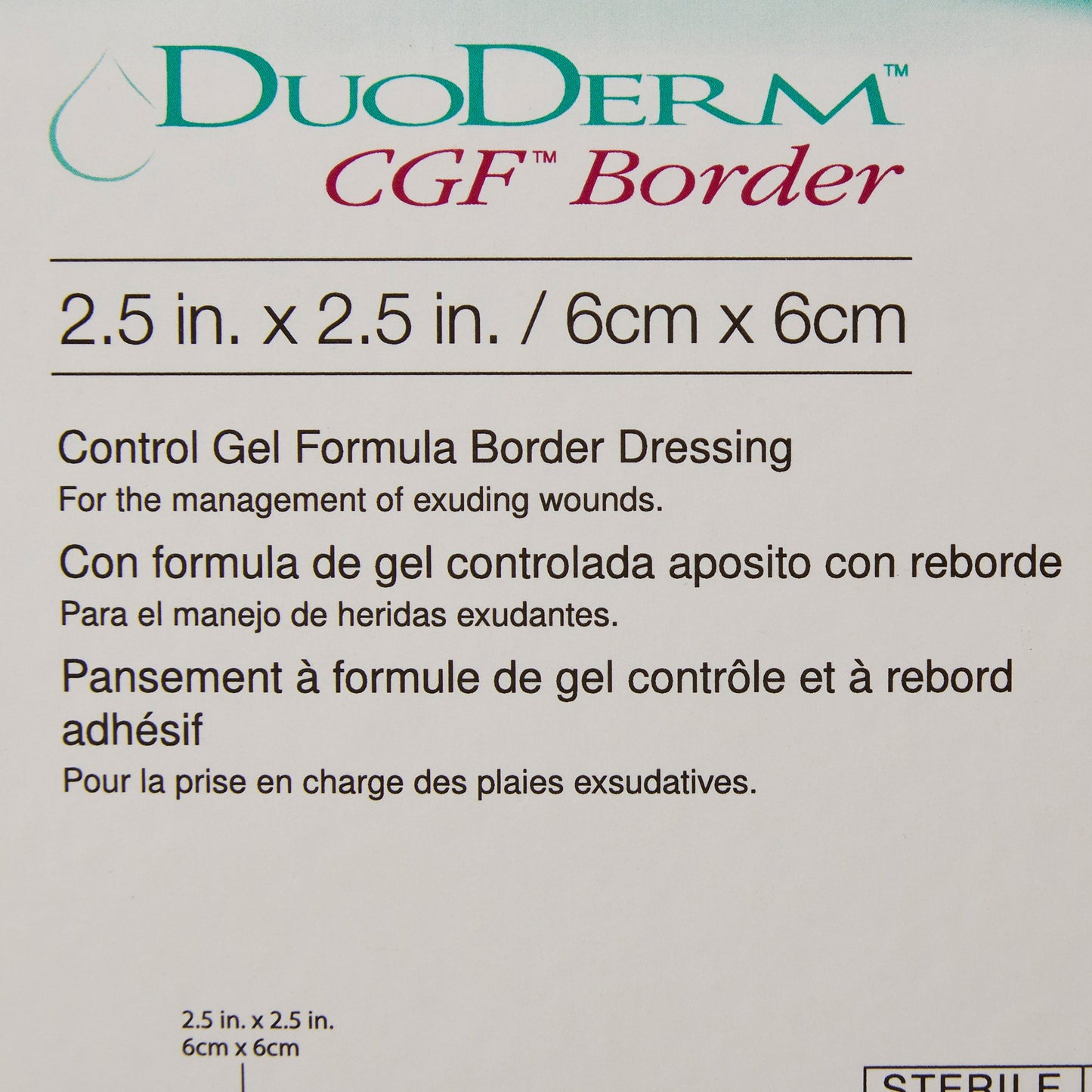 DuoDerm® CGF® Border Hydrocolloid Dressing, 2½ x 2½ Inch