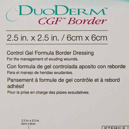 DuoDerm® CGF® Border Hydrocolloid Dressing, 2½ x 2½ Inch