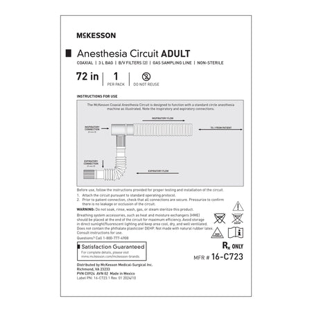McKesson 16-C72M2 Anesthesia Circuit