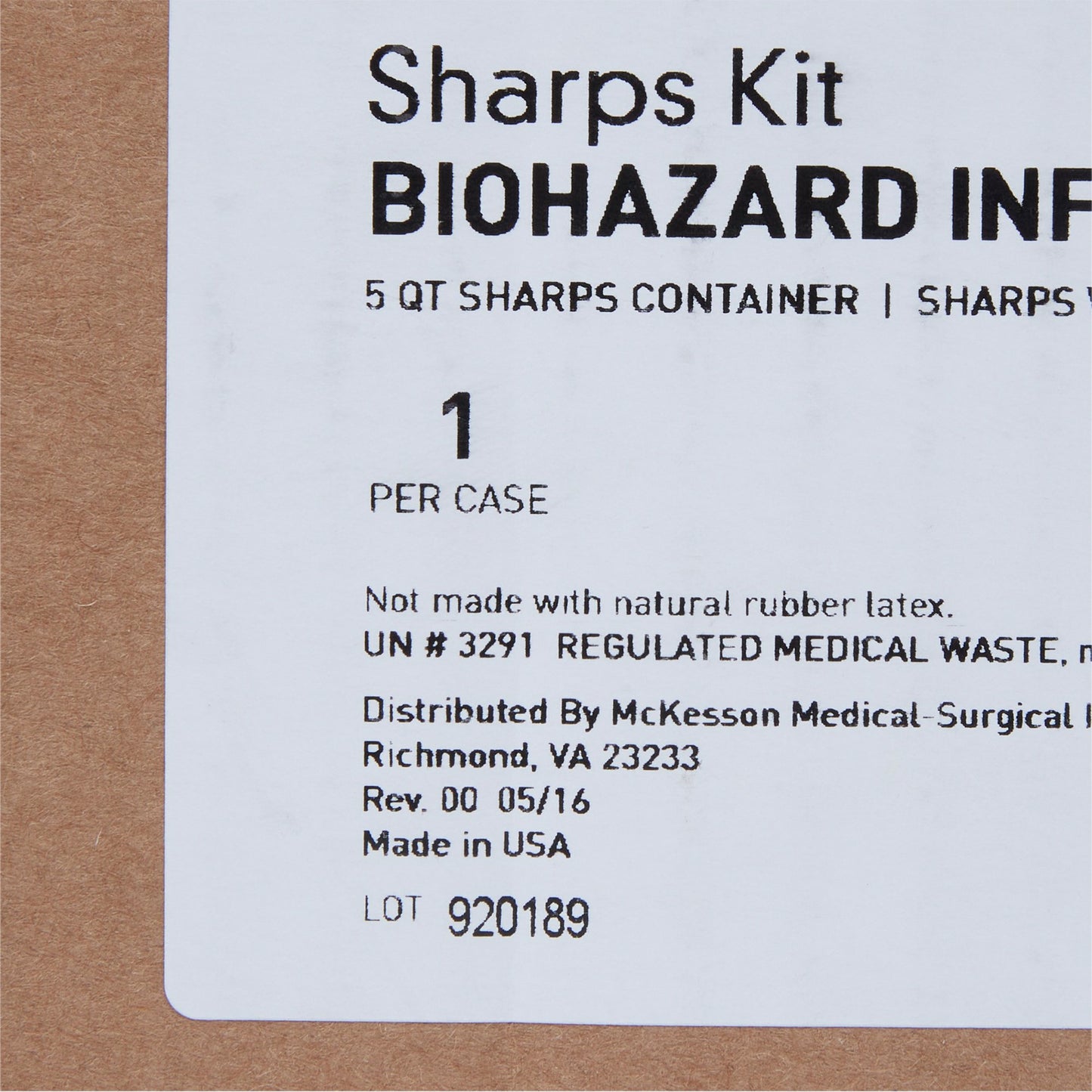 McKesson Prevent® Sharps Wall Cabinet with Glove Box, 12¼ x 4¾ x 15 Inch