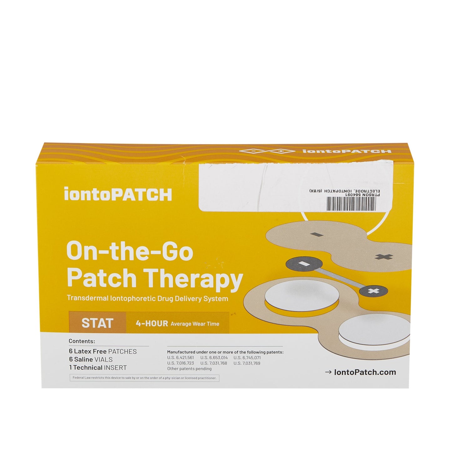Iontophoresis Patch IontoPatch® STAT 1.2 to 1.6 cc Fill Volume 6/Pk