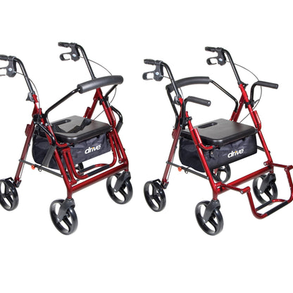 drive™ Duet Four-Wheel Rollator, Burgundy