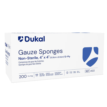 Dukal 4122-100 Gauze Sponge, 4 x 4 Inch, 12-Ply