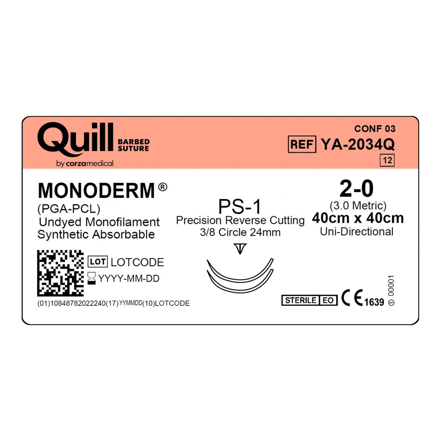 Quill™ Knotless Tissue-Closure Device, Monoderm™ Suture with Needle