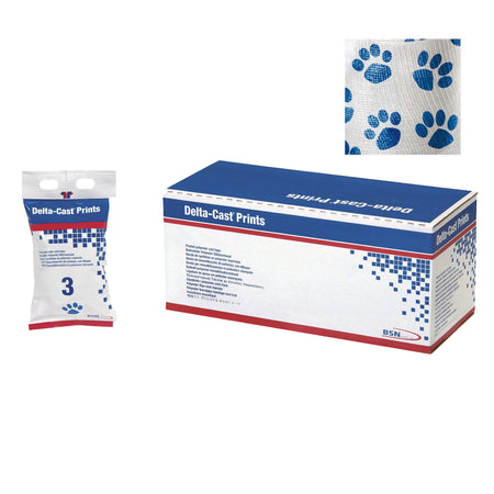 Cast Tape Delta-Cast® Prints 3 Inch X 12 Foot Polyester Paw Print