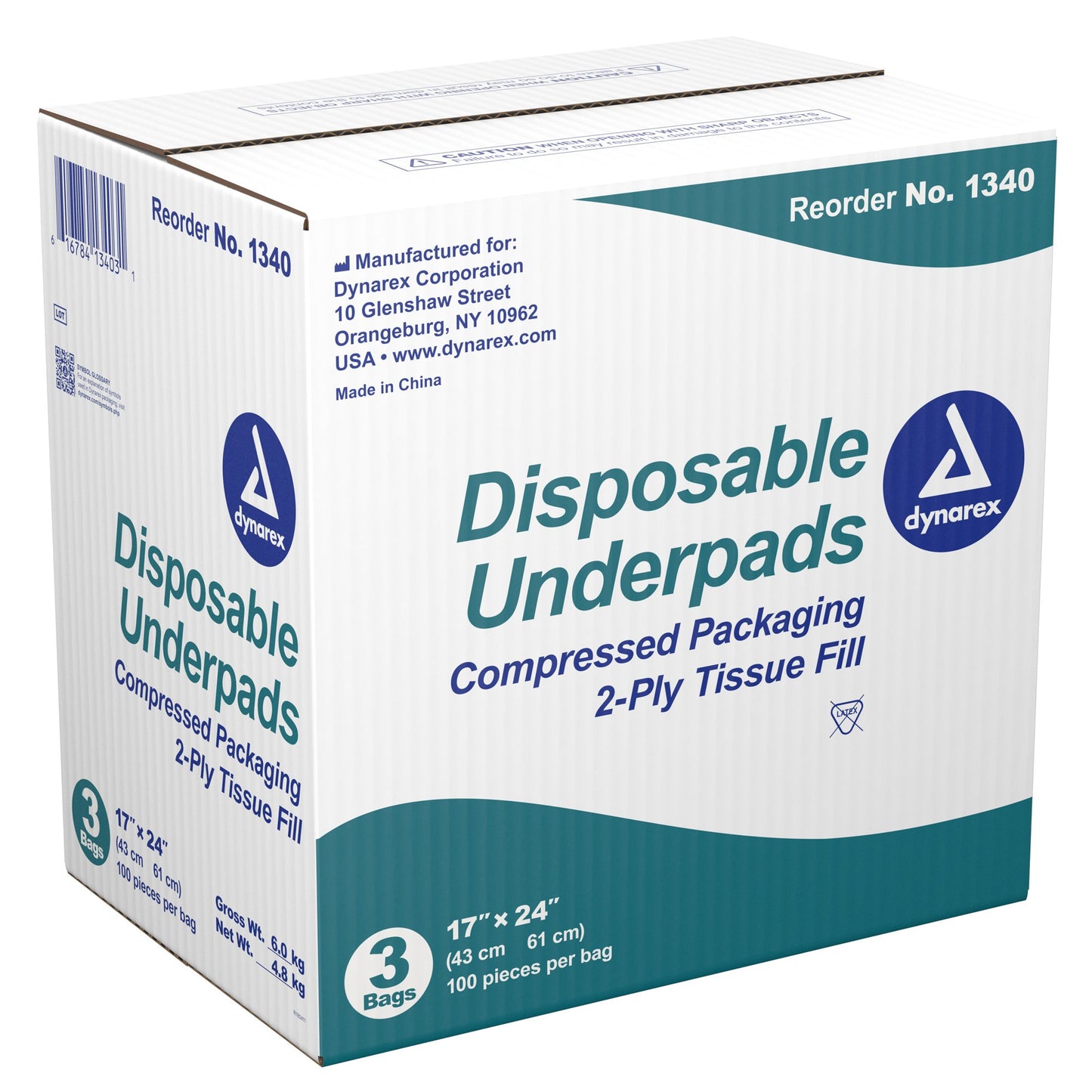 Dynarex 2-Ply Tissue Fill Underpad, 17 x 24 Inch by Dynarex product image - view 2
