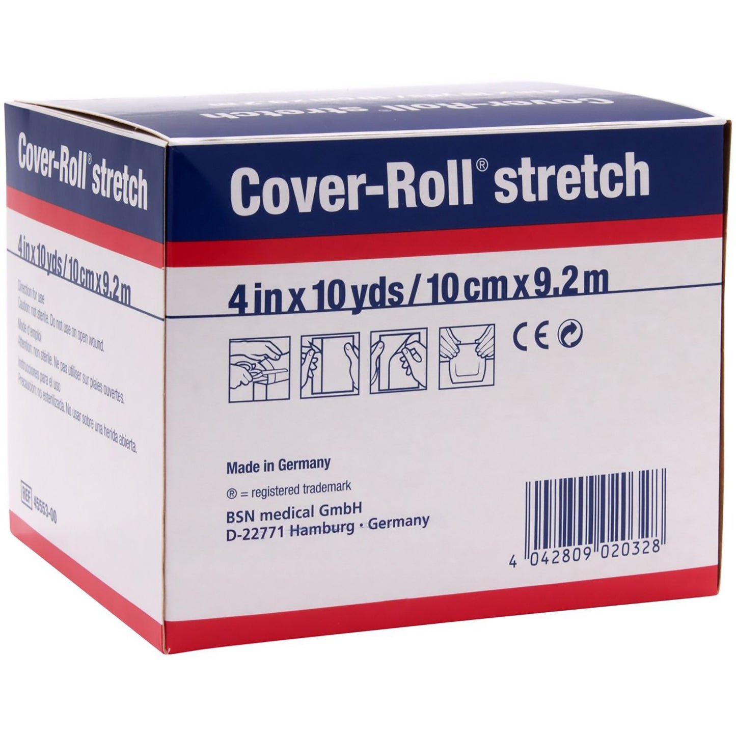 Cover-Roll® Stretch Dressing Retention Tape with Liner, 4 Inch x 10 Yard, White