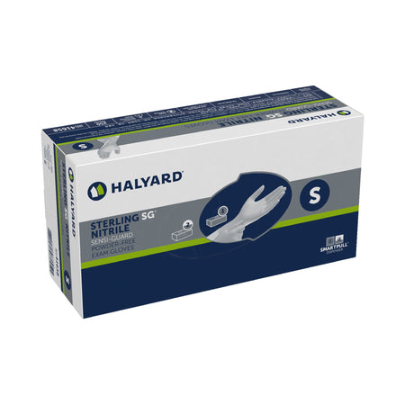 Halyard 41658 Sterling SG Nitrile Exam Glove, Small, Silver
