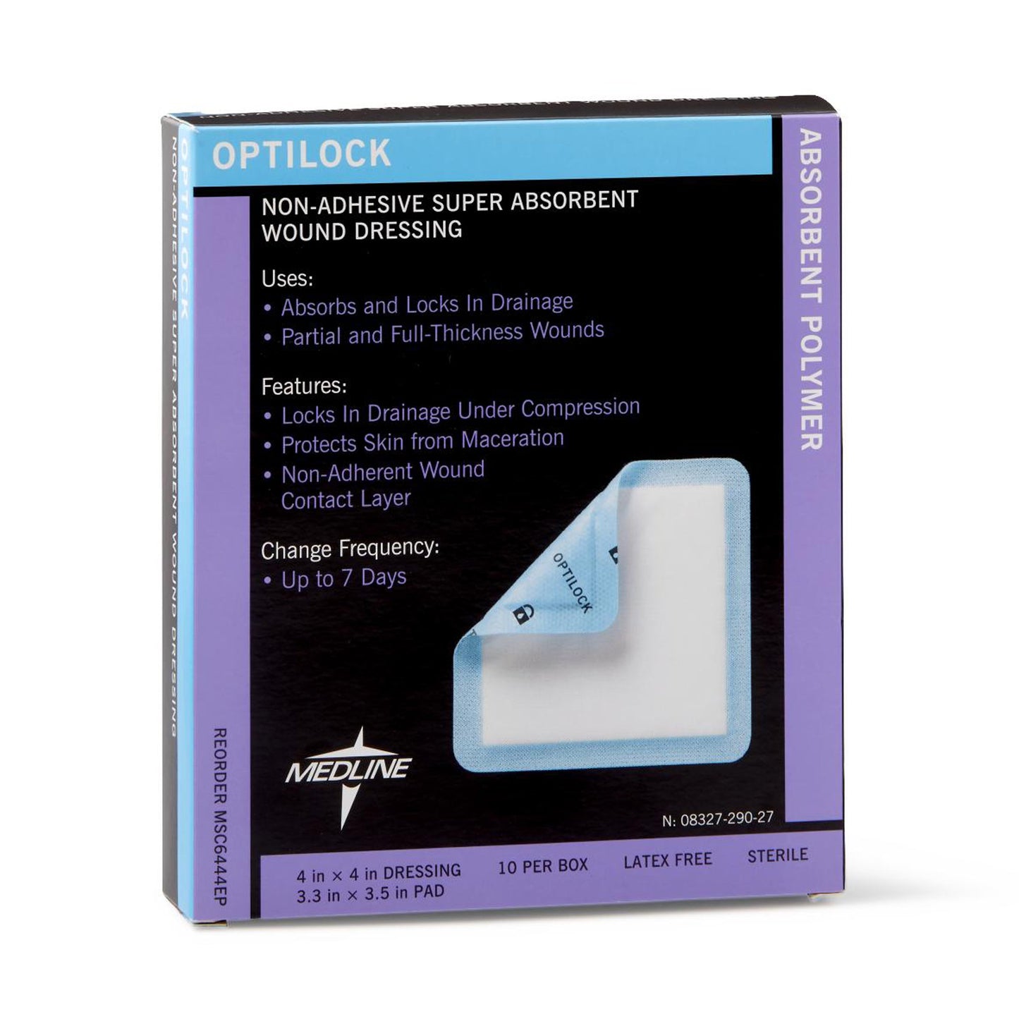 Optilock Super Absorbent Dressing, 4 x 4 Inch