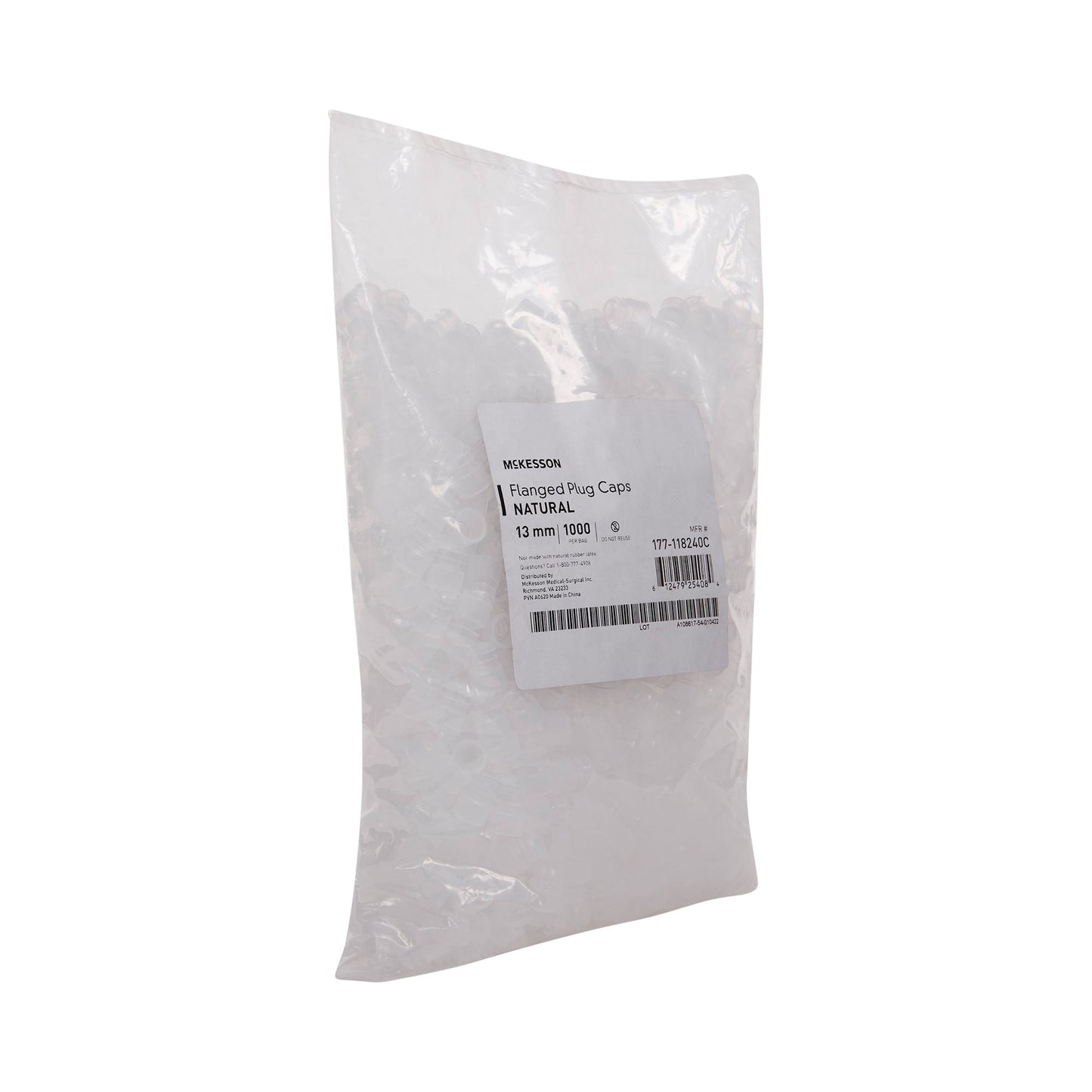 McKesson Tube Closure Flanged Plug Cap Colorless Polyethylene 1000 per Bag