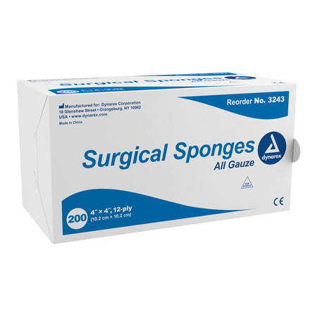 Dynarex 3243 Gauze Sponge, 4 x 4 Inch, 12-Ply