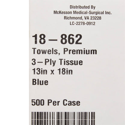 McKesson Nonsterile Blue Procedure Towel, 13 x 18 Inch