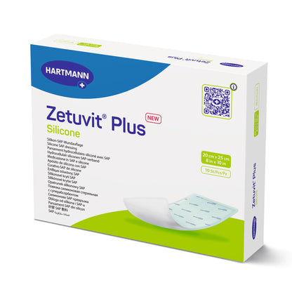 Zetuvit® Plus Silicone Super Absorbent Dressing, 8 x 10 Inch