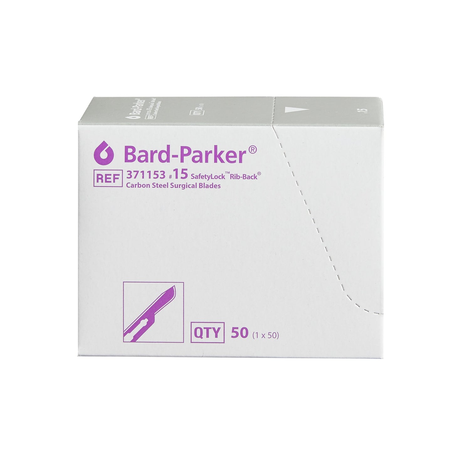 Surgical Blade Bard-Parker® SafetyLock™ Rib-Back® Carbon Steel No. 15 Sterile