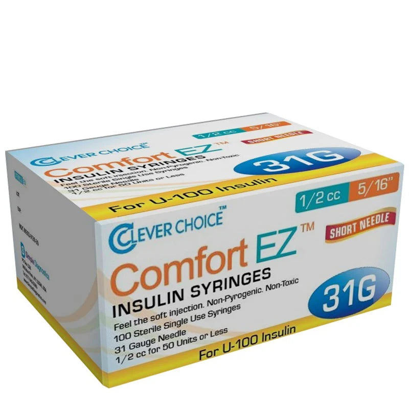 Clever Choice Comfort EZ Low Dead Space Insulin Syringe 31G 5/16 Inch by Simple Diagnostics product image - view 2